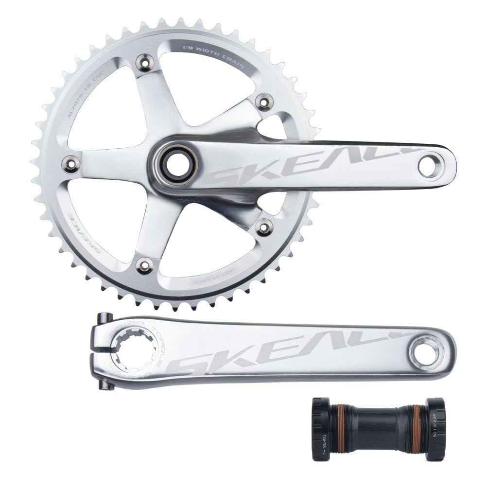 Bici da Campo Guarnitura 165mm Braccio Pedivella 48T 49T Corona Singola Guarnitura Cava Integrata Set di Pedivelle