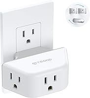 Vista 9 de TROND Extensor de salida con USB, divisor de pared con 2 tomas AC, 3 puertos USB, adaptador de enchufe de pared de diseño de 3 lados, elementos