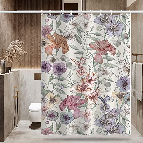 Rideau de douche de qualité KnSam fleurs rétro textile imperméable 180x200