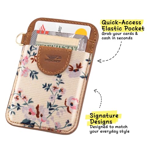 Image of POCKT Slim Card Holder Wallet For Men and Women - Minimalist Front Pocket Wallet Elastic Credit Card Holder Genuine Leather RFID Blocking Card Case Wallets, Bloom, Minimalist