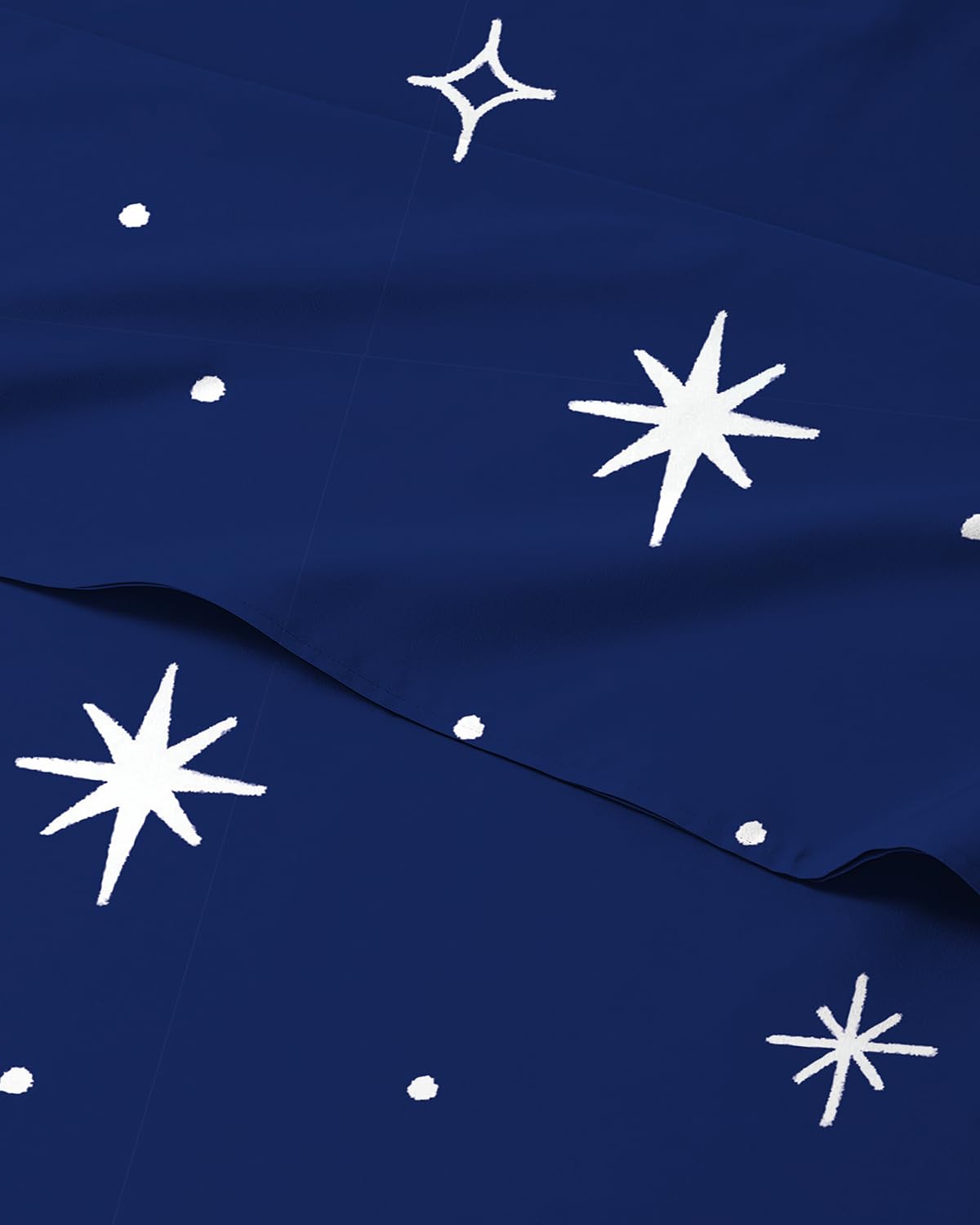 Kids Full Size Starry Bed Sheets - 4 Piece Kids Starry Sheet Set - Celestial Night Bedding - Ultra-Soft, Cute &amp; Cozy - Breathable &amp; Machine Washable - Navy Bed Set for Boys, Girls, Teens &amp; Toddlers