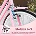 kaiwrxin 26 Inch Unfolding Beach Cruiser Bike for Women, 7-Speed Ladies Bike with Basket & Rack, Perfect for City Commuting's Bicycle, Ideal for Women and Adults (Pink - Double Bar/Unfold, 26”)