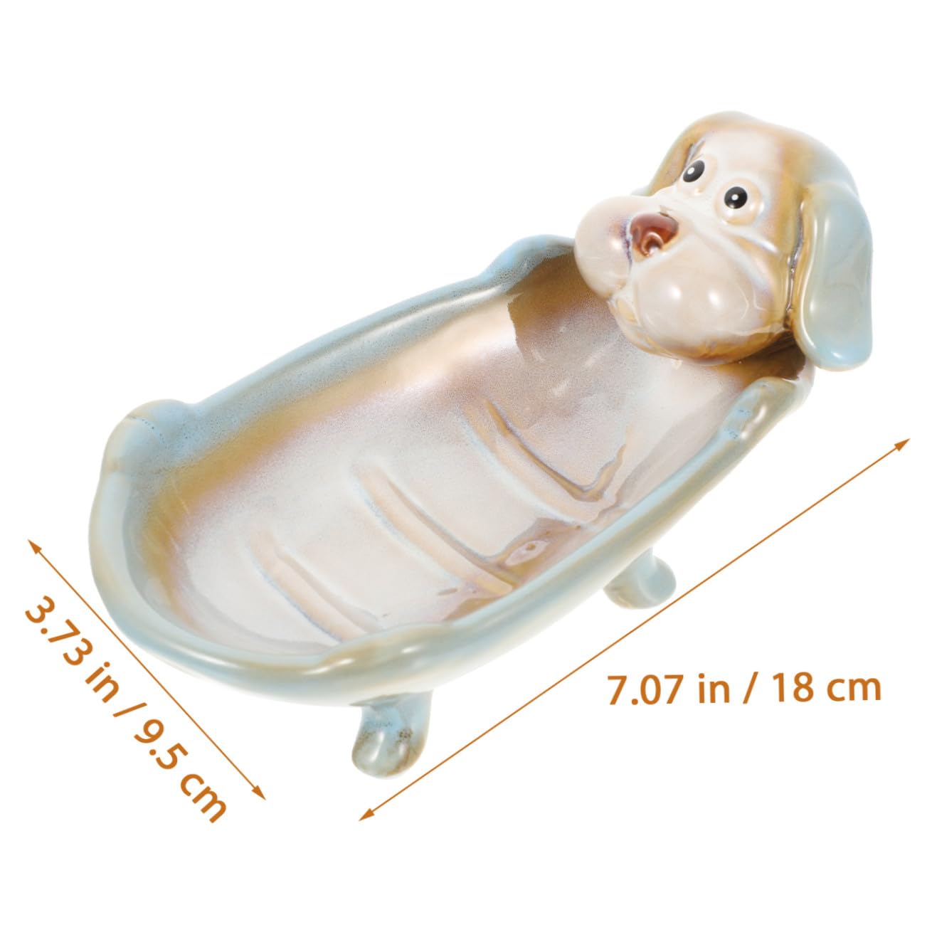 Portasapone in Ceramica a Forma di Cane, Vassoio Scolapiatti | Bagno e Doccia, Resistente alla Pressione, Assorbe Poca Acqua, Lavorazione Delicata