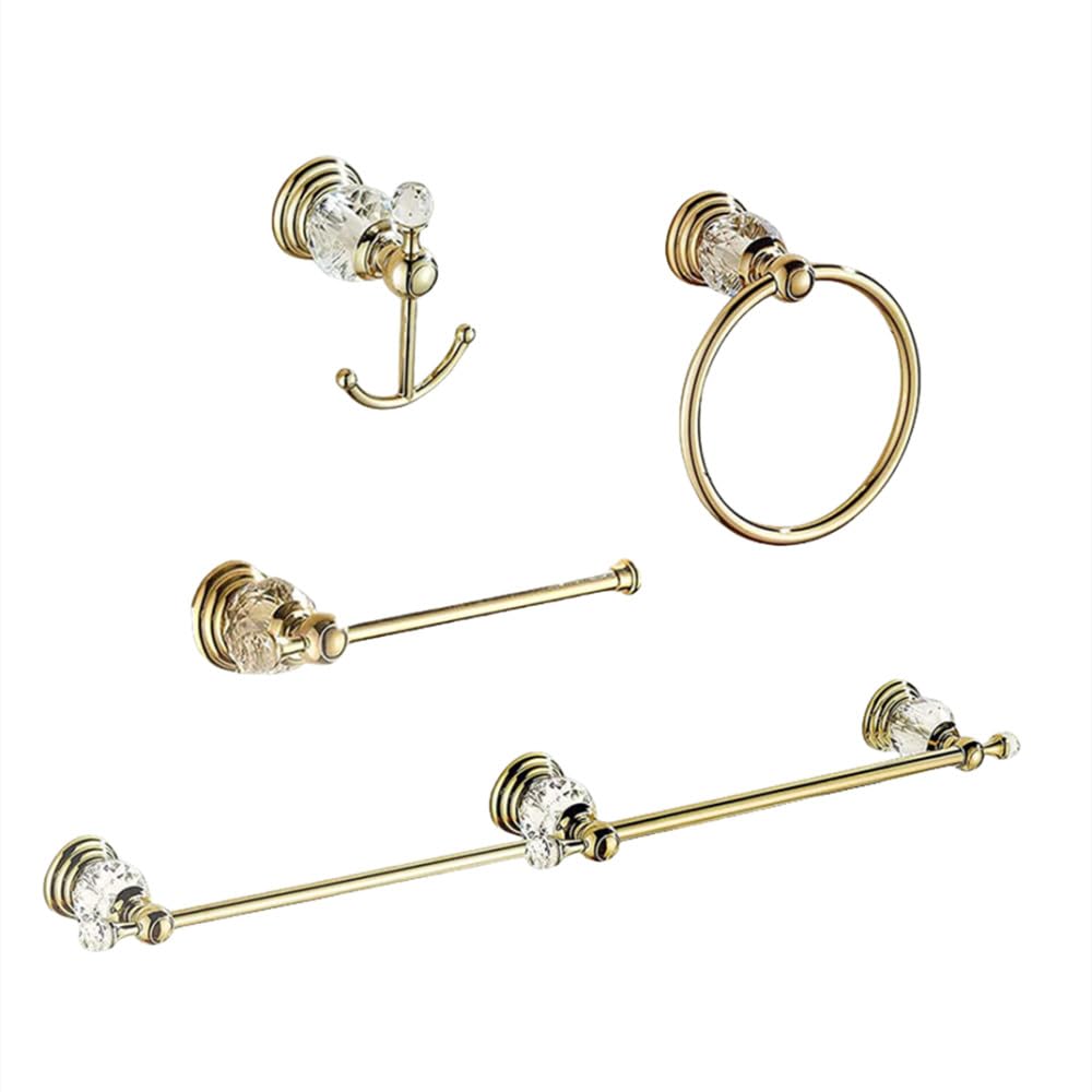 Ensemble matériel salle de bain laiton et cristal or luxueux