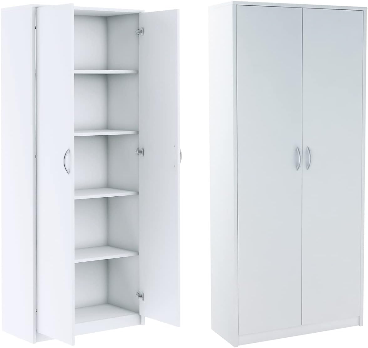 KUBUTKU Armoire pratique de 180 cm Avec 2 portes et 4 étagères