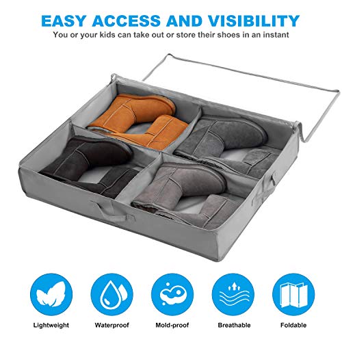 Miniatura 2 de Organizador Zapatos 2 Pcs, Para 16 4 Pares De Botas, Almacenaje Bajo Cama Y Para Parte Superior Del Armario, Cajas Para Guardar Organizar Con Ventana Transparente