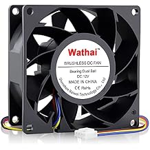 Wathai 80mm x 38mm High Static Pressure Fan 12V 4 Pin Dual Ball PWM 8038 High CFM PC CPU Cooler for GPU Server Computer Case Cooling