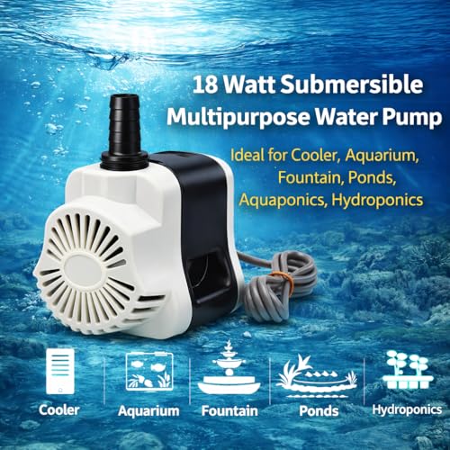 Image of Depron 18 Watt Submersible Water Pump - 180V-230V, 1.85 M Cooler Pump for Desert Air Cooler, Aquarium, Fountains, Ponds (18 Watt Alpha)
