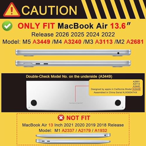 Image of MEEgoodo Case for M5 /M4 /M3 /M2 MacBook Air 13 inch 2026 2025 2024 2022, Fit Model A3449 /A3240 /A3113 /A2681, Case Compatible with MacBook Air 13.6-inch, Pink & White Polka Dots
