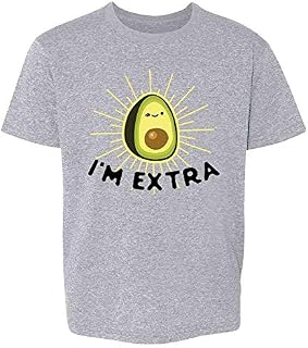 Pop Threads I'm Extra Avocado Guacamole Cute Funny Sport Grey M Youth Kids