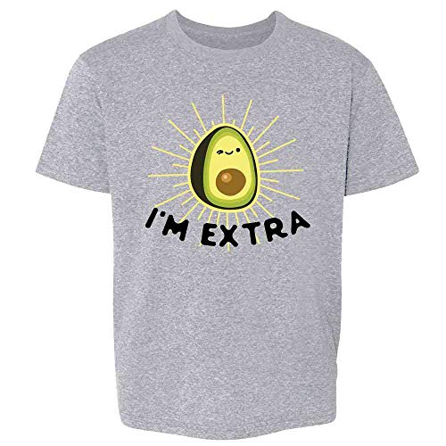 Pop Threads I'm Extra Avocado Guacamole Cute Funny Sport Grey M Youth Kids