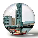 Großbritannien England Belfast Lagan Wehr und Lookout 3D Kühlschrank Magnet Souvenir Collection Reisegeschenk Kreis Kristall Kühlschrank Magnete