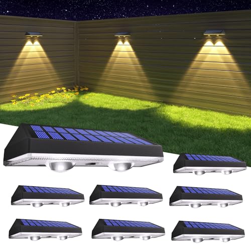Lampes solaires de clôture pour baliser un chemin de jardin sombre, pack de 8