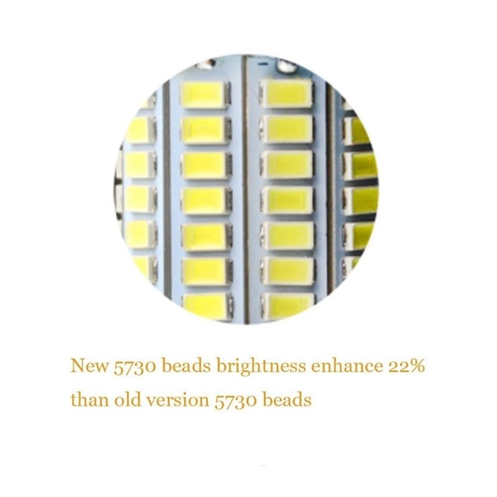 fengyan Casa Bombillas, Paquete de 10, Bombilla LED de maíz E27 SMD5730 AC220V, lámpara de decoración del hogar lámpara de Foco Familiar Lámpara(Cold White,108LEDs)