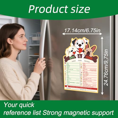 Cartel Imán para Refrigerador Guía Alimentación Perros 9.75x6.75in miniatura 2