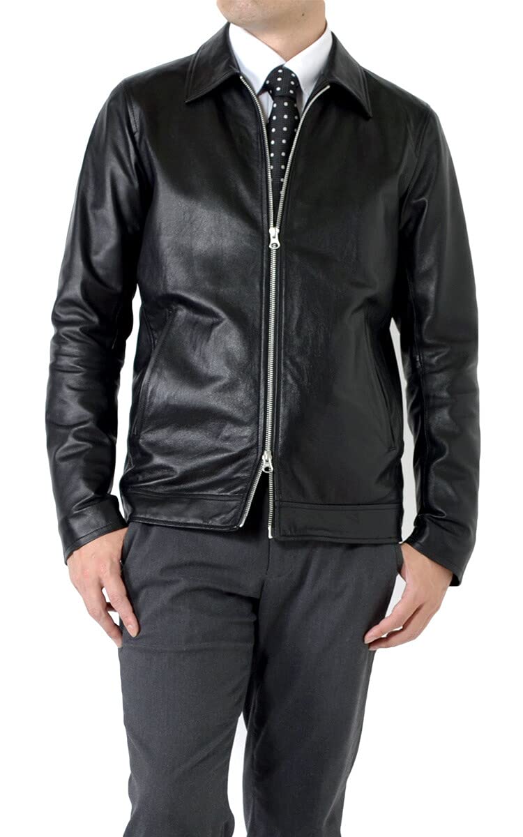 Amazon | [アウトレットファクトリー] 本革ラムレザー ライダース