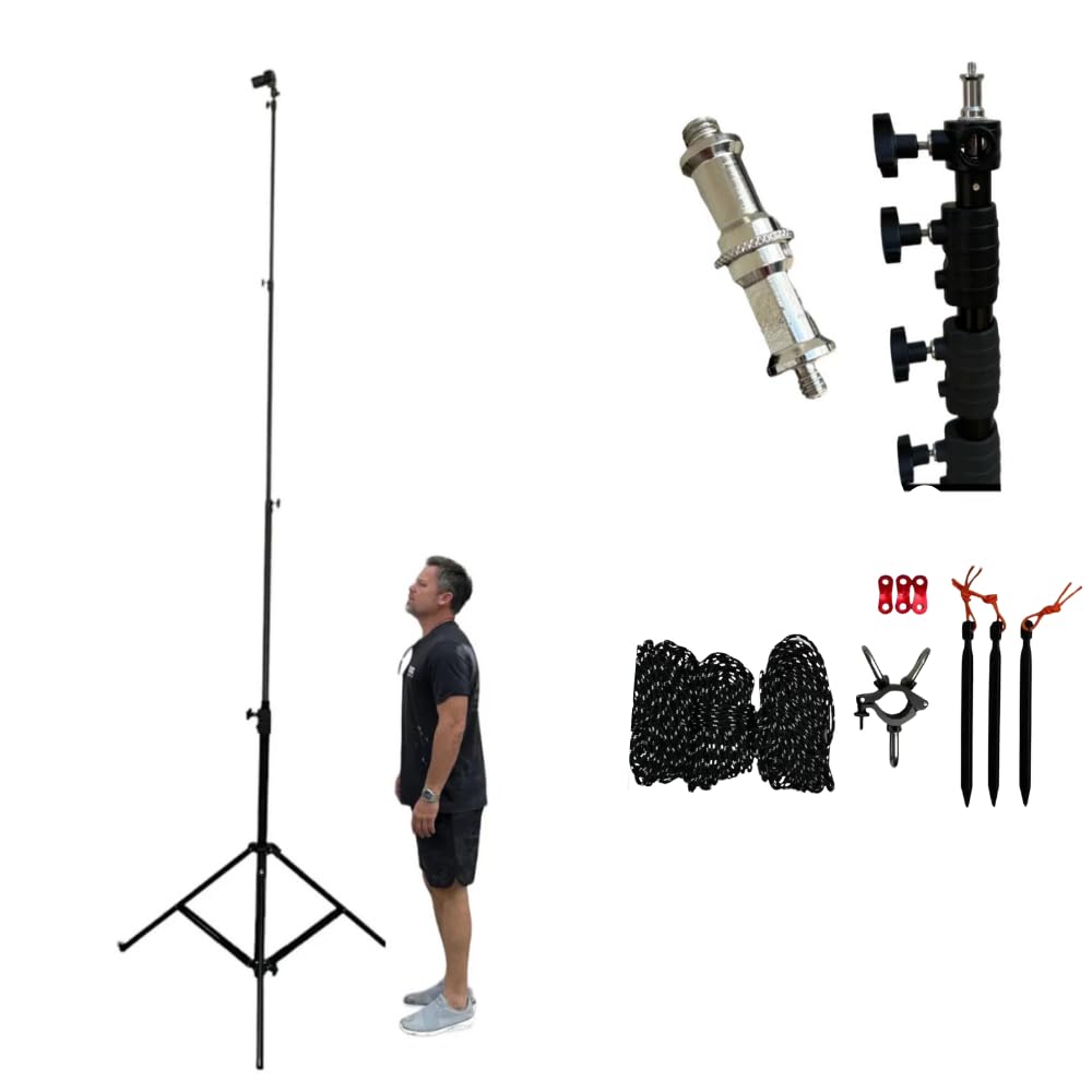 Glide Gear TST 12 12-Foot Tripod Stand Air-Cushioned Telescoping Sections Heavy-Duty Aluminum Construction Adjustable Height for Photography Videography