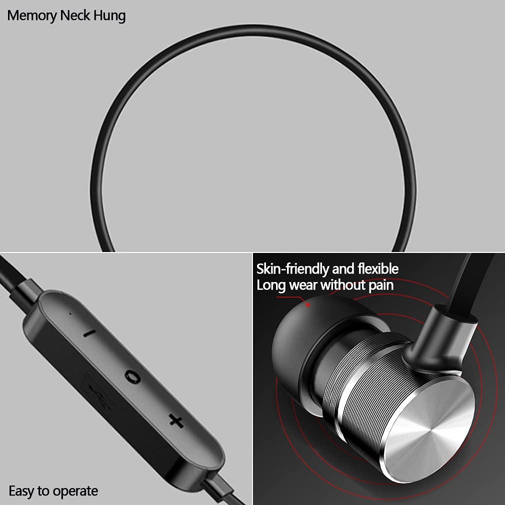 Bezprzewodowe słuchawki sportowe Bluetooth, magnetyczne słuchawki douszne z opaską na szyję, stereo, bezprzewodowe, odporne na pot, redukcja szumów, do biegania, joggingu, treningu,