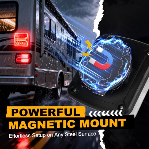 Image of Magnetic Wireless Trailer Lights, Rechargeable LED Tow Lights Kit
