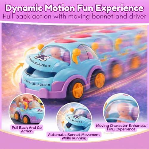 Image of Toy Imagine Kids Friction Car Set Pack of 12 - Push and Go Cars with Moving Bonnet & Driver | Perfect Birthday Return Gifts, Party Favors & Gift Set for Boys & Girls