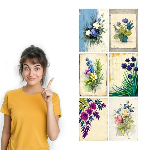 Image of SiddArtify Floral Wall Art Prints Set - Botanical Flower Poster Decor for Living Room Bedroom Office - 8x12 inch Board Pack of 6