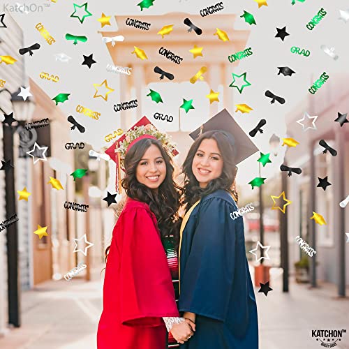 Image of Graduation Decorations 2026 | Congrats Grad Confetti 2026 - Pack Of 1000 | Green and Gold Confetti | Graduation Table Decorations | Graduation Confetti 2026 | Graduation Confetti for Table, Katchon
