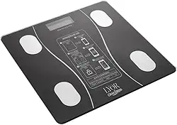 LYOR - Balança para Bioimpedância de Vidro com Bluetooth e Aplicativo