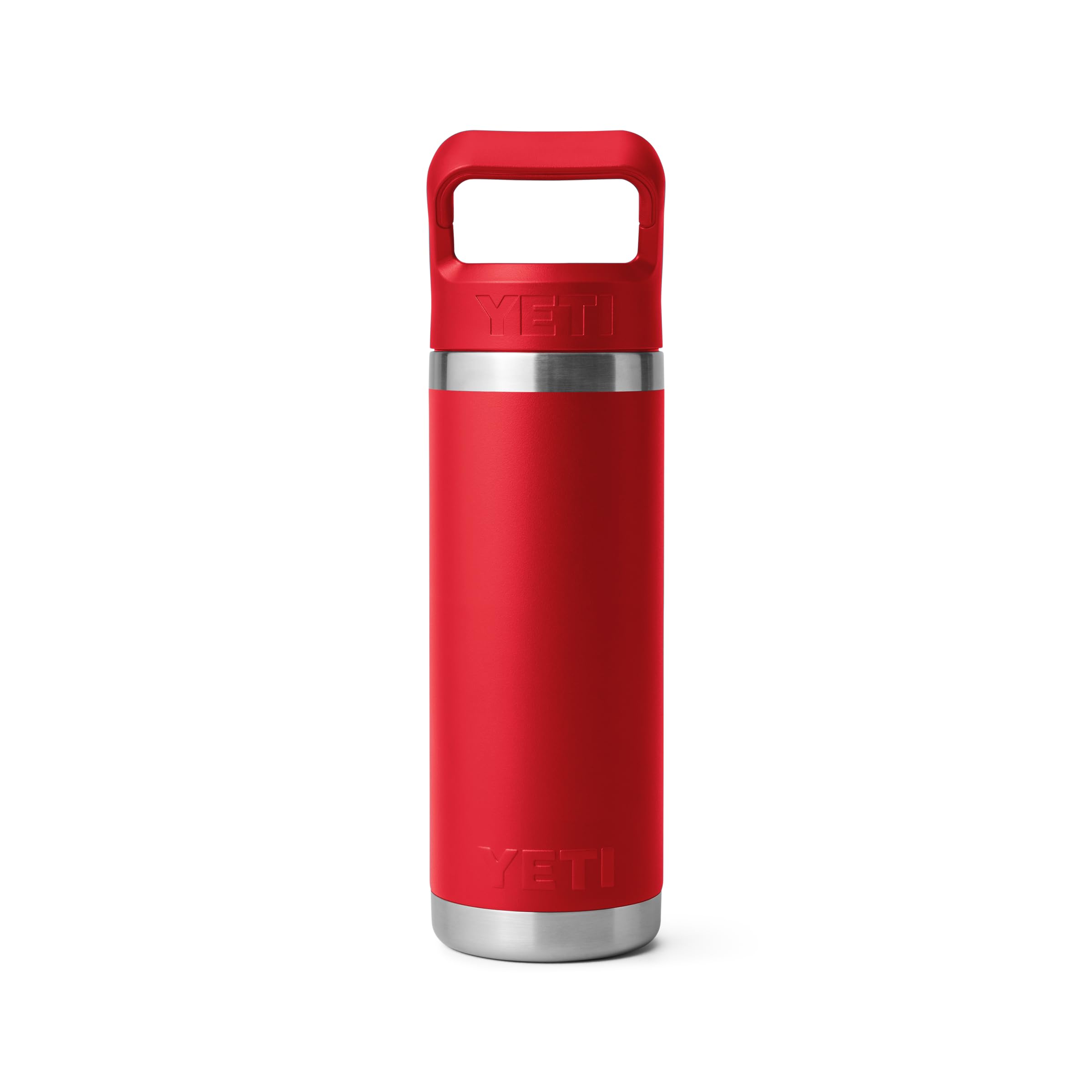 YETI Rambler C Straw Bottle, Stainless Steel Vacuum Insulated Bottle with Straw Cap, Rescue Red, 18 oz (532 ml)