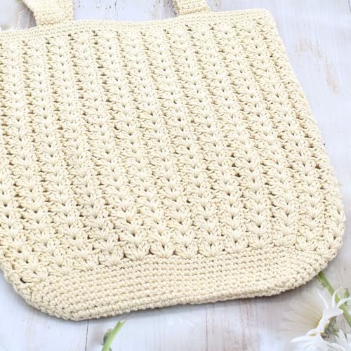 Image of TeeYee Boho Crochet Summer Handbag Handmade Cotton Rope Knit Shoulder Bags for Women Bohemia Tote for Travel
