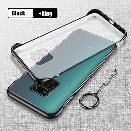 Image of Ultra Thin Frameless Transparent Hard PC Back TPU Corners Case Cover for Mi Redmi Note 9 Pro /Redmi Note 9 Pro Max /Poco M2 Pro - Black