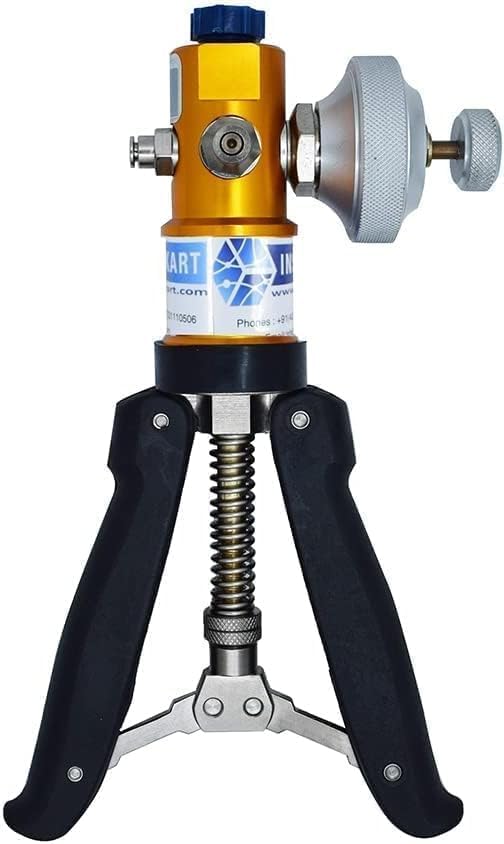 Image of *Ship With in 1-Day* Hand Operated Pressure and Vacuum Calibrator (Range: -0.9 to 30 Bar) with Pressure & Vacuum Gauge (-1 to 25 Bar) for Calibration Labs, Pressure gauge Calibration. Model: AI-2200