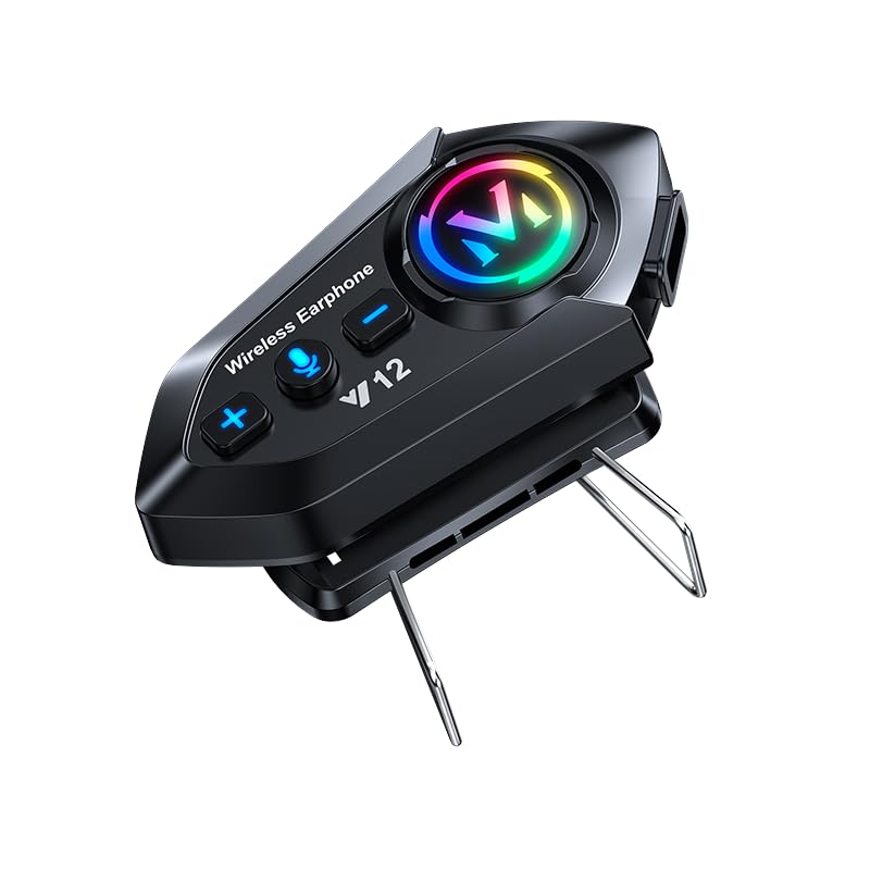 Image of Y12 Bluetooth Motorcycle Helmet Headset, Hands-Free HD Calling, HiFi Music, GPS Voice, FM Radio, Voice Assistant, IP67 Waterproof, Android & iOS, Fits Full-Face, Universal Helmet Compatibility