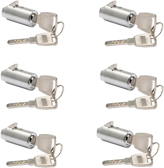 Vending Machine Lock Brass Lock with High Security Dimple Key (Keyed Alike) for Soda, Snack, Candy, Gumball Machines (6)