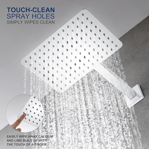 Image of KENES Chrome Shower Set with Tub Faucet, Square Tub Shower Faucet Set