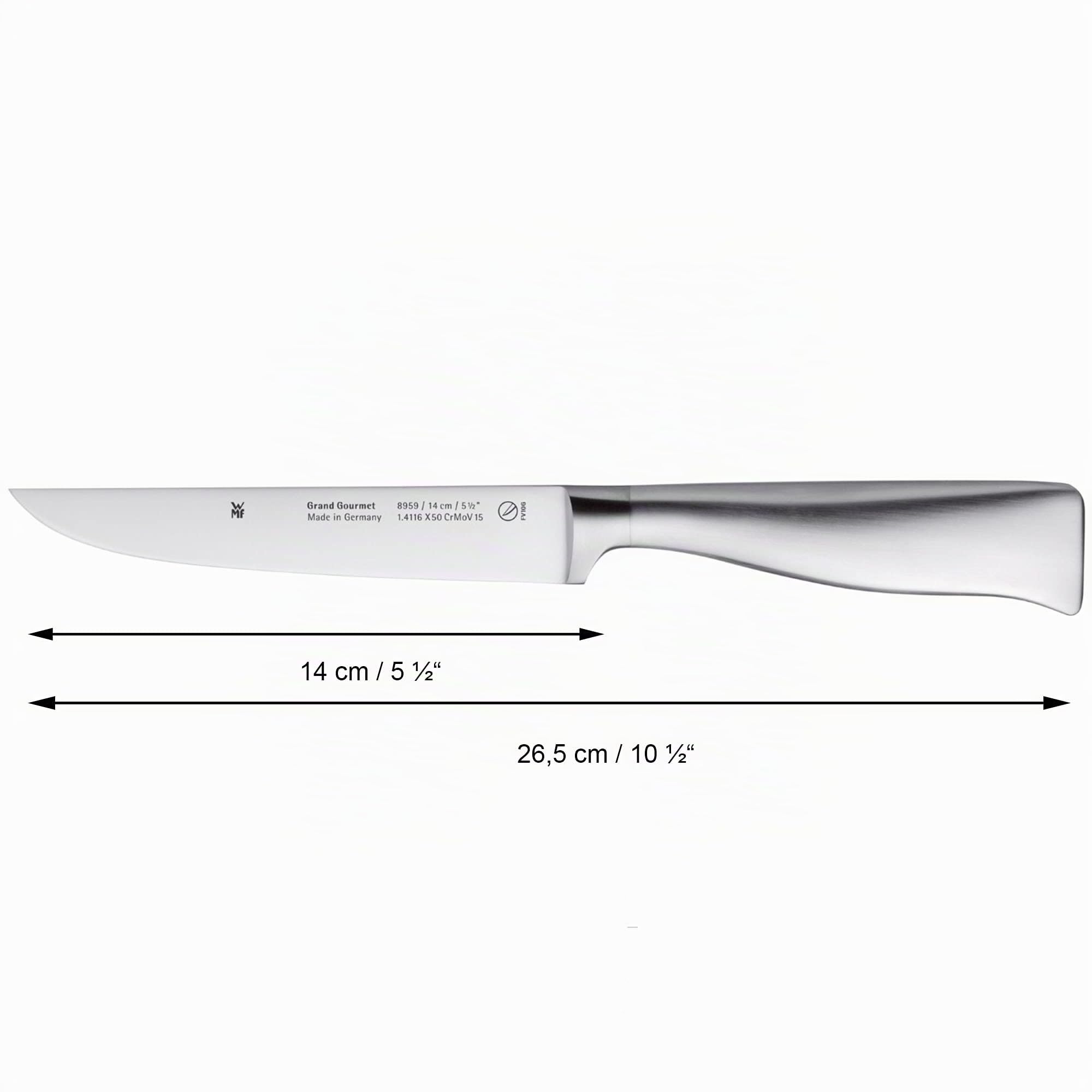 WMF Grand Gourmet Juego de Cuchillos de 3 Piezas Made in Germany, 3 Cuchillos forjados, Cuchillos de Cocina, Performance Cut, Hoja de Acero Especial
