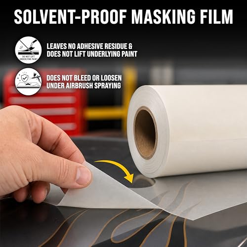 Image of Custom Shop 12 inch X 150' Roll of Semi-Transparent Masking Film /Frisket for Artists, Airbrush Graphics