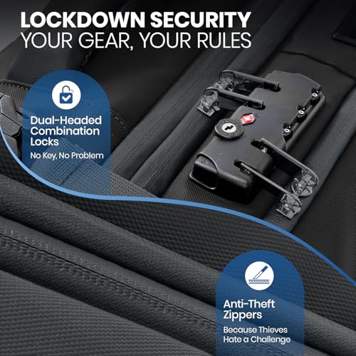 Fanwoli Vacuum Travel Backpack, Carry On Luggage with TSA Lock & Anti Theft Zipper, 60L Expandable Airback with Compression Pump, Waterproof Laptop Bag Ideal for Flight & Business,Black4