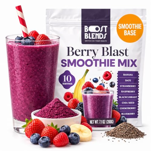 Berry Blast Smoothie Mix – Freeze Dried Fruit Smoothie Powder for Smoothies & Shakes, No Added Sugar, Smoothie Base, 10 Servings