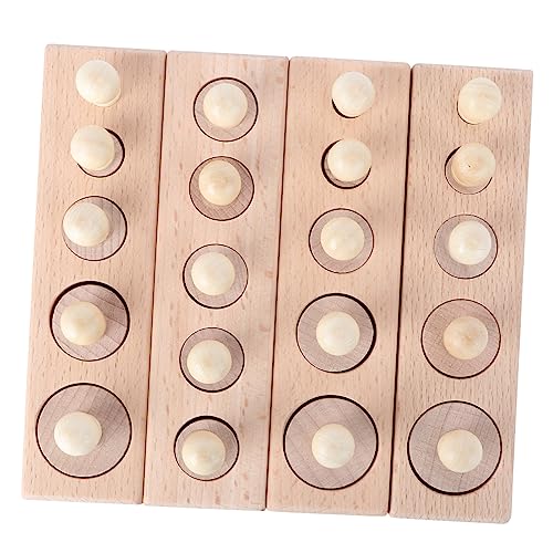 Jouet d'éveil Montessori en bois cylindrique beige