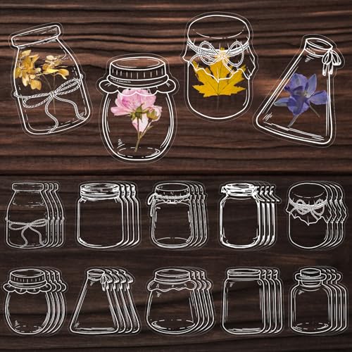 CYZBL 40Stk Transparente DIY Getrocknete Blumen-Lesezeichen, PET Material, 13 x 9 cm, 40 Stück