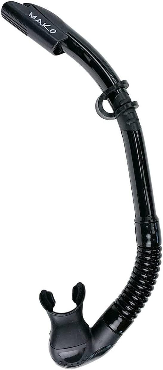 MAKO Spearguns Dry Tech Purge Snorkel for Freedivers and Scuba Divers | Easy to Clear | Includes Splash Guard, Purge Valve, and Flex Tube