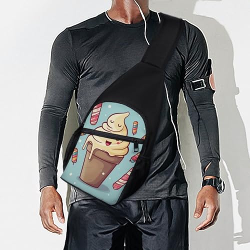 Mochila tipo sling ice cream para senderismo y uso casual miniatura 7