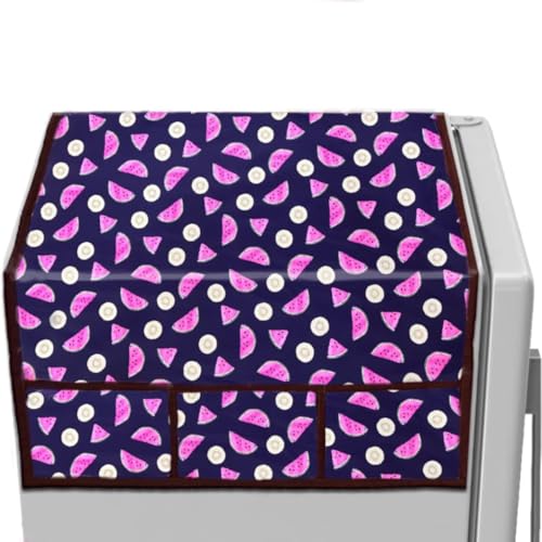 Image of MAXIMUS Dust & Stain Free Waterproof Fridge Top Cover | Refrigerator cover | Washable Material Fridge cover | 6 Utility Pockets (Purple)