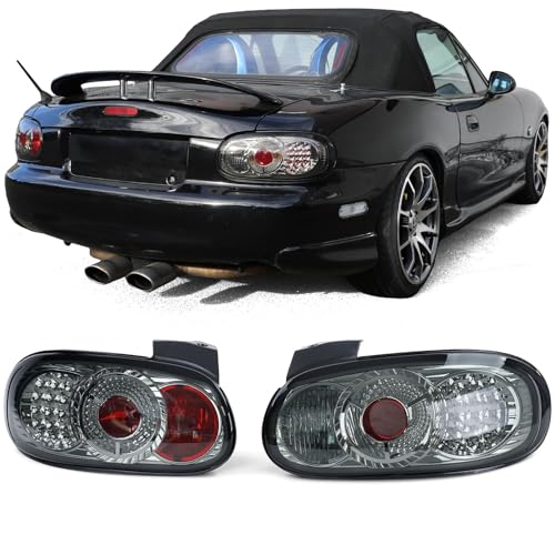 Carparts-Online LED Klarglas Rückleuchten Schwarz BlackChrome für Mazda MX5 NB NBFL 98-05