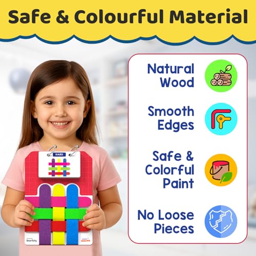 Image of Smartivity Pattern Puzzle Game for Kids 4-8 Years | Color & Pattern Matching Toy | 30+ Challenges I Hand-Eye Coordination, Logical Thinking | Educational Travel Game for Ages 4,5,6,7,8 Boys & Girls