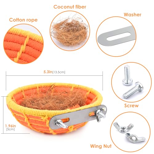 Katumo PA00346 Bird Nest, Parrot Breeding Nest Bed With Natural Coconut Fiber Bedding For Budgie, Parakeet thumb #1