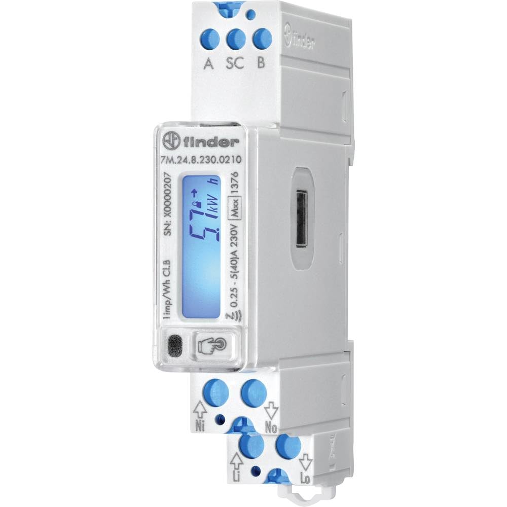 Finder 7M.24.8.230.0210 Compteur de rail DIN numérique à double sens 40 A 1 pièce