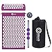 OMBAR Akupressur-Set, Akupressurmatte mit Kissen und Massagestab, zur Entspannung Akupressurkissen gegen Rücken-und Nackenschmerzen, Massagematte mit Tragtasche (purple-lila)