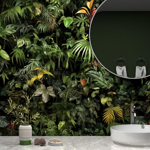Papier peint botanique foncé imperméable et lavable motif tropical - 4