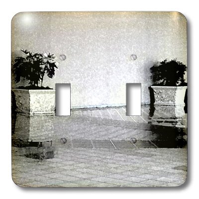 Interrupteur à bascule double jardinière noir et blanc 3dRose